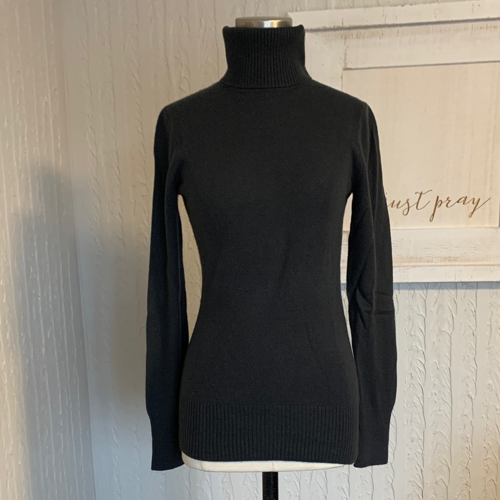 JCrew cashmere turtleneck sweater slate grey